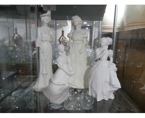 Two Royal Worcester Figures modelled by Devereux, 'Morning' and 'Evening', together with a Royal Doulton figure 'Special Wish