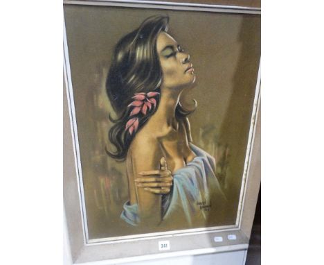     A Retro Coloured Portrait Print After Harley Brown                              