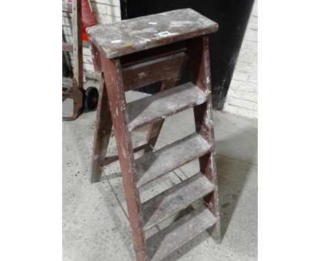     A Vintage Wooden Step Ladder                                                    