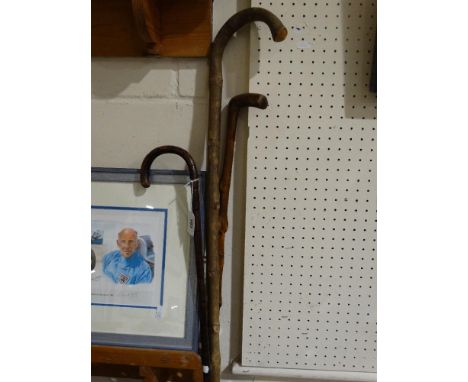     Three Vintage Wooden Canes                                                      