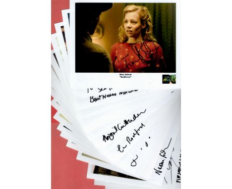 Foyles War Collection of 19 Signed Photos approx size 8 x 10 Includes Joanna Horton, Michael Shaeffer, Fiona Button, Abigail 