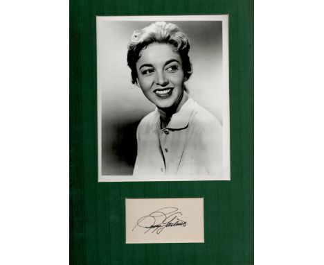 Actor, Beverly Garland mounted signature piece, overall size 16x12. This beautiful item features a black and white photo and 