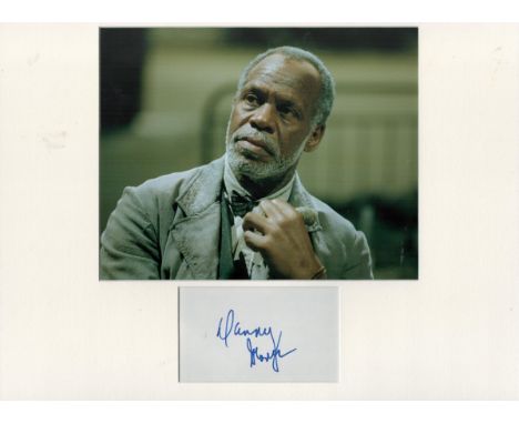 Actor, Danny Glover mounted signature piece, overall size 16x12. This beautiful item features a colour photo and a signed car