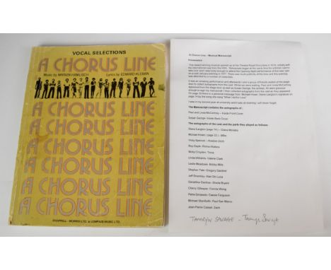 Signed manuscript 'Chorus Line' with autographs including Paul and Linda McCartney