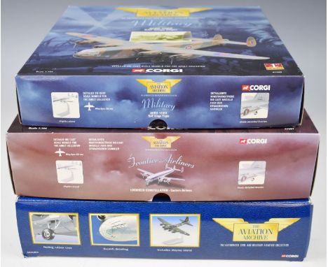 Three Corgi Aviation Archive diecast model aeroplanes comprising Boeing B-29 Super Fortress - Enola Gay AA31803, Avro York RA