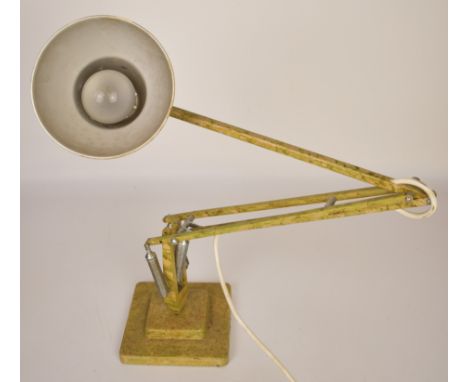 Vintage anglepoise desk lamp with mottled finish, on stepped square base