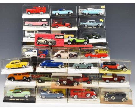 Over 50 Solido Age d'Or 1:43 scale diecast model cars to include Rolls Royce 46, Bugatti 88, Renault Reinastella 97 and Delag