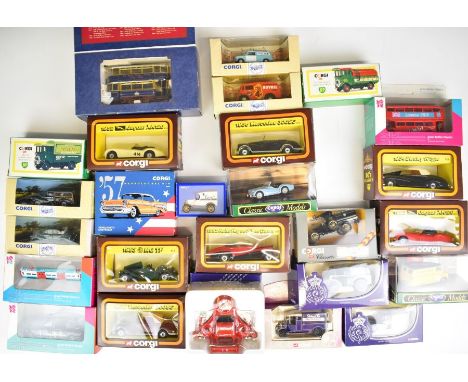 Twenty five Corgi diecast model cars including 50's Classics and 2012 Olympic collection, all in original boxes.