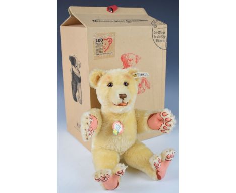 Steiff Schnapp-Dicky 1936 replica Teddy bear, with blonde mohair, stitched features and original tags, limited edition 624 of