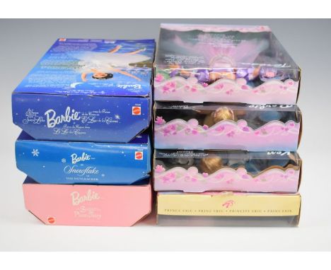 Seven Mattel Barbie dolls from the Swan Lake and Nutcracker collections to include Barbie The Sugar Plum Fairy 17056, Snowfla