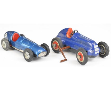 Two tinplate vintage racing cars comprising Schuco Studio 1050 and Scalex Ferrari 4-5.