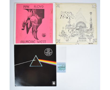 Pink Floyd - 3 albums comprising Fillmore West, Dark Side of the Moon (Australian issue pink vinyl, quadrophonic) and Relics,