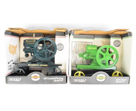 Two Ertl 'Vintage Gasoline Engines' 1:6 scale diecast model farm engines comprising John Deere Model 'E' and McCormick-Deerin