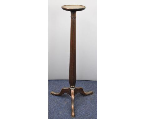Vintage metal trunk, length 61cm, mahogany jardini&egrave;re stand and a dumb waiter