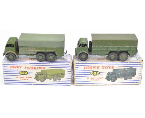 Two Dinky Toys diecast model 10-Ton Army Trucks, 622, both in original boxes.