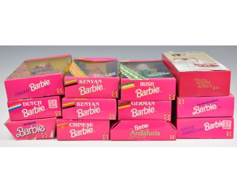 Thirteen Mattel Barbie 'Dolls of the World Collection' to include Dutch Barbie 11104, Kenyan Barbie 11181, Chinese Barbie 111