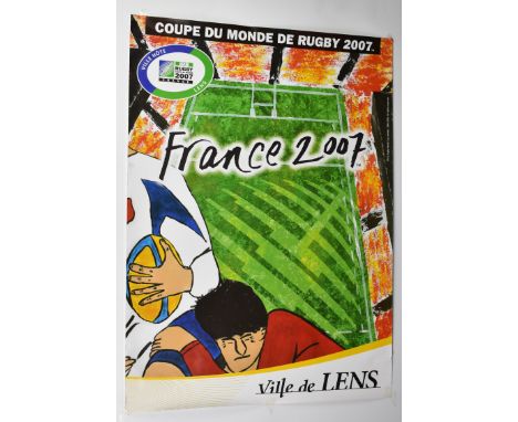 France 2007 Rugby World Cup poster signed by the England Rugby team including Jonny Wilkinson, Steve Borthwick, Jason Robinso