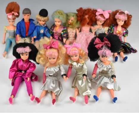 Twelve Pedigree Sindy dolls 1986/87 to include Disco Magic, Magic Moments, Paul and Marie Sindy's Friend, with original cloth
