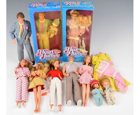 Ten Mattel 'The Heart Family' 1980's Barbie style dolls, including two in original boxes.