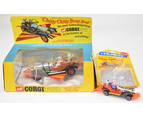 Corgi Toys diecast model Chitty Chitty Bang Bang with 4 figures, flip out wings, clip on stabilisers and jewelled headlights,