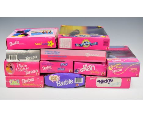 Eleven Mattel Barbie dolls dating mainly to the 1990's including Police Officer Barbie 10688, Movin Groovin Teresa 17716 and 