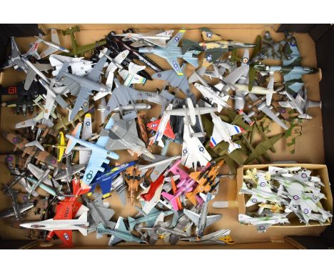 Over one hundred mostly military diecast model jets and aeroplanes, manufacturers include Dinky, Corgi and Maisto.