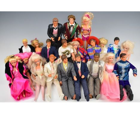 Twenty-one Mattel Barbie dolls all dating 1980's &amp; 90's together with a range of original clothing.
