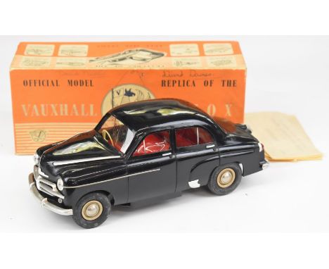 Victory Models 1:18 scale battery operated Vauxhall Velox with black body, red interior and silver bumpers, in original box w