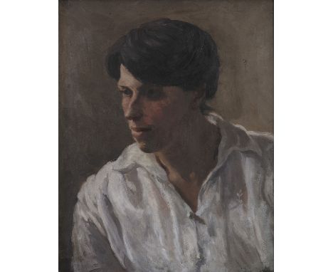 Estella Frances Solomons HRHA (1882-1968)Portrait of Young ManOil on canvas, 53 x 42cm (20¾ x 16½'')