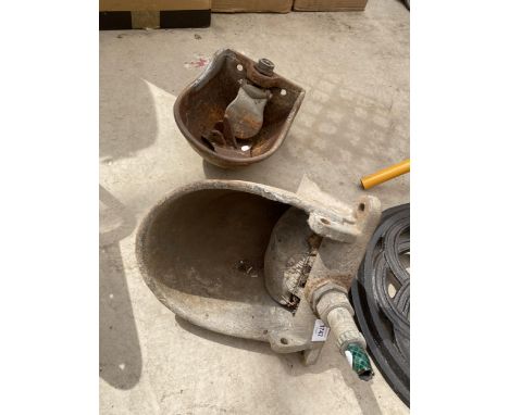 TWO VINTAGE GALVANISED WATER BOWLS 