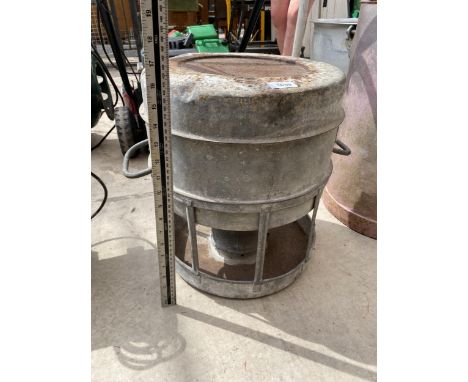 A VINTAGE GALVANISED SWIFTS POULTRY FEEDER 
