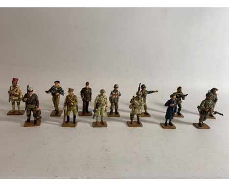 THIRTEEN DEL PRADO DIE CAST WORLD WAR TWO FIGURES OF ALLIED SOLDIERS TO INCLUDE USA, BRITAIN AND FRANCE 