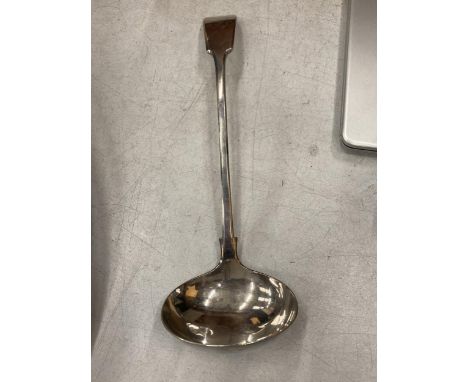 A LARGE SILVER PLATED LADLE 