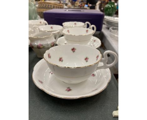 A 19TH CENTURY TOBY JUG TEAPOT, CHINA CUPS AND SAUCERS, VASES, TOAST RACK, ETC 