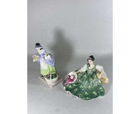 TWO ROYAL DOULTON FIGURES SPRING FLOWERS AND ELYSE 