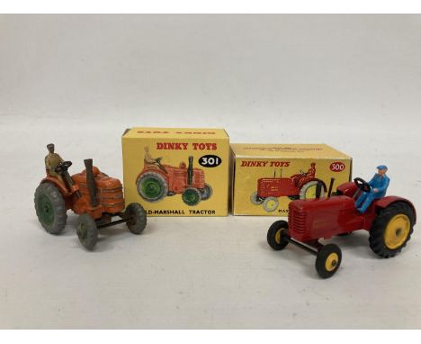 TWO BOXED DINKY MODELS TO INCLUDE A FIELD MARSHALL TRACTOR (NO 301) AND A MASSEY-HARRIS TRACTOR ( NO 300) 