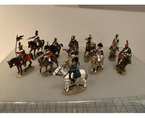 ELEVEN DEL PRADO DIE CAST FIGURES OF SOLDIERS ON HORSEBACK TO INCLUDE 10 NAPOLIONIC ERA AND ONE CRIMEAN WAR 