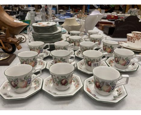 A JOHNSON BROS DINNER SERVICE, FIFTEEN CUPS AND SAUCERS, SIX SMALL PLATES, EIGHT MEDIUM PLATE ETC 