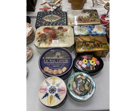 A COLLECTION OF VINTAGE AND LATER TINS 