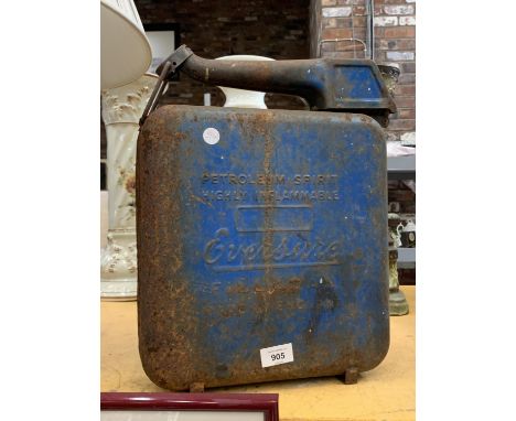 A VINTAGE 'EVERSURE' METAL NOZZLE PETROL CAN 