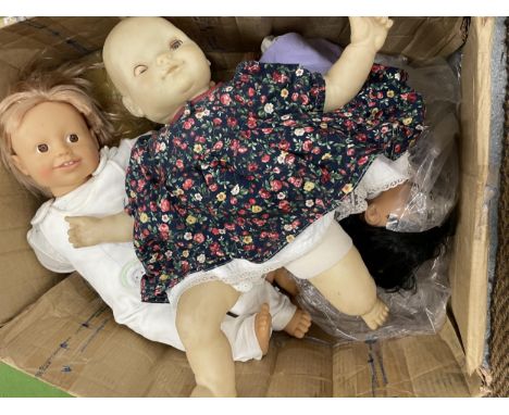 SIX VINTAGE DOLLS AND TWO TEDDIES 
