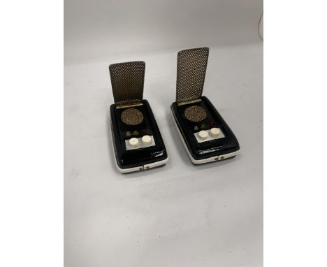 TWO 1950'S/60'S HOME MADE TOY WALKIE TALKIES - FILM PROPS 