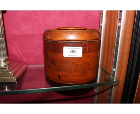 A teak jar and cover (Aero-Art product made from British Aircraft propellers of the war period 1914 - 1918)
