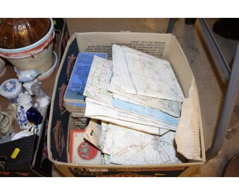 A box of ordnance survey maps