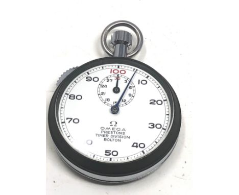 Vintage omega prestons timer division bolton stop pocket watch 