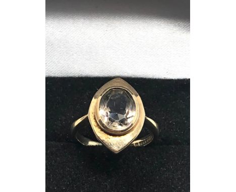 9ct gold vintage smoky quartz cocktail ring (3.2g)