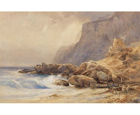 Edward Theodore Compton     1849 London - 1921 Feldafing Marina piccola, Capri. 1874. Aquarell über Bleistift.  Rechts unten 