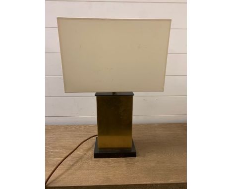 A Brass rectangular column lamp 
