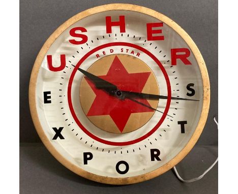 A Usher Export 1970's red star clock 