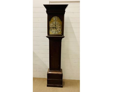 A longcase clock by Thomas Hines of Watlington with mahogany case, Roman numerals 